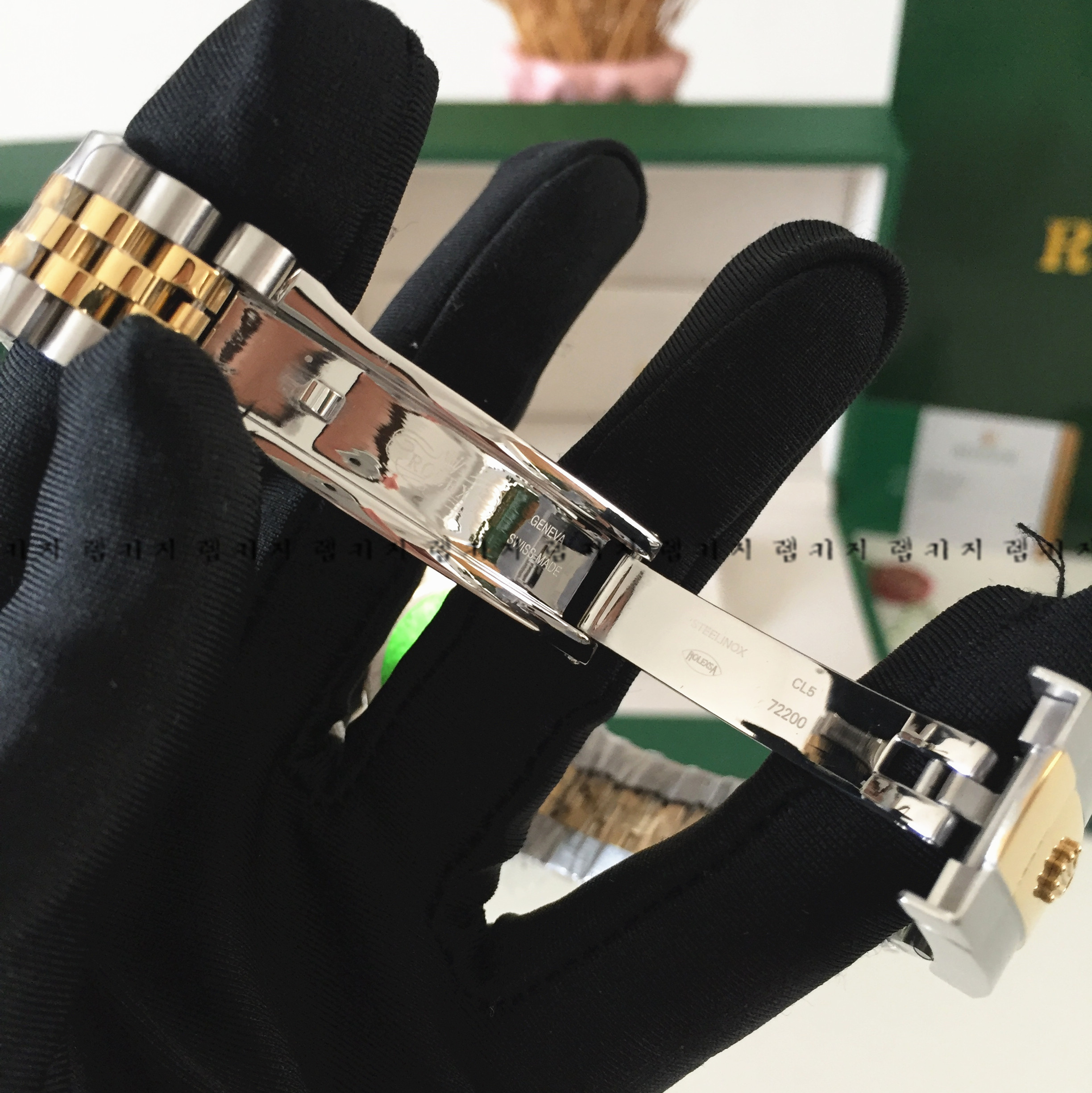 로렉스 텐포인트 금장 콤비 메탈시계 2중버클